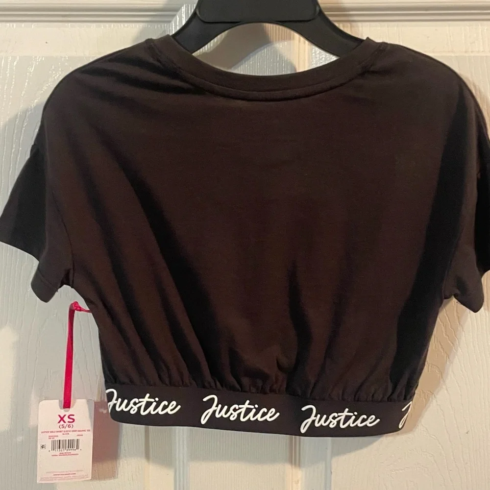 Justice Kids‎ Black Graphic Tee! NWT!